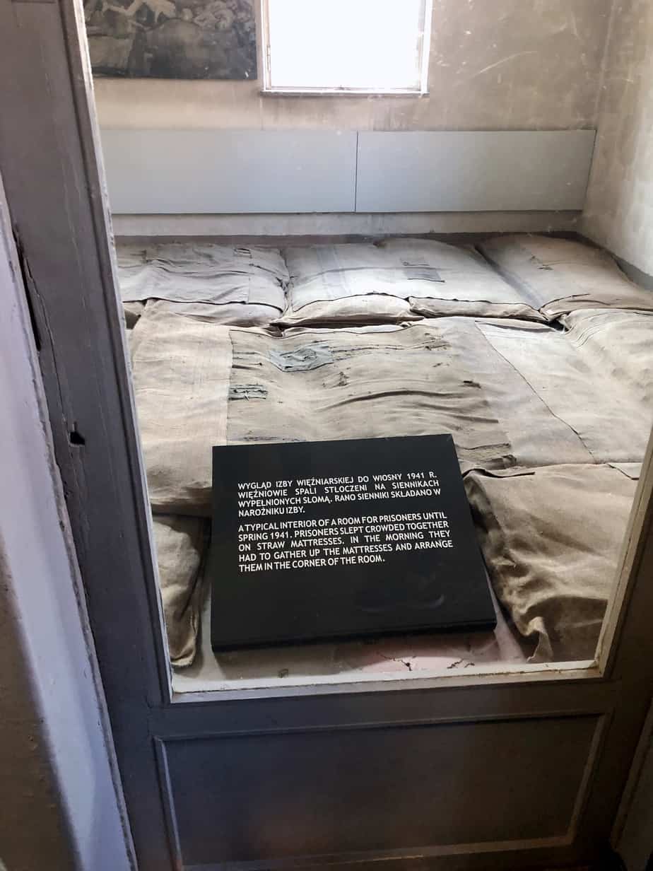 Straw-filled-sacks-as-mattress-at-Auschwitz
